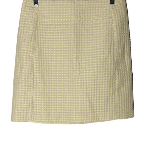 LOFT Yellow Print Lined Mini Skirt Size 4 - Picture 2 of 10
